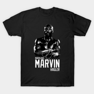 Marvelous Marvin Hagler Boxing Legend Signature Vintage Retro 80s 90s Bootleg Rap Style T-Shirt